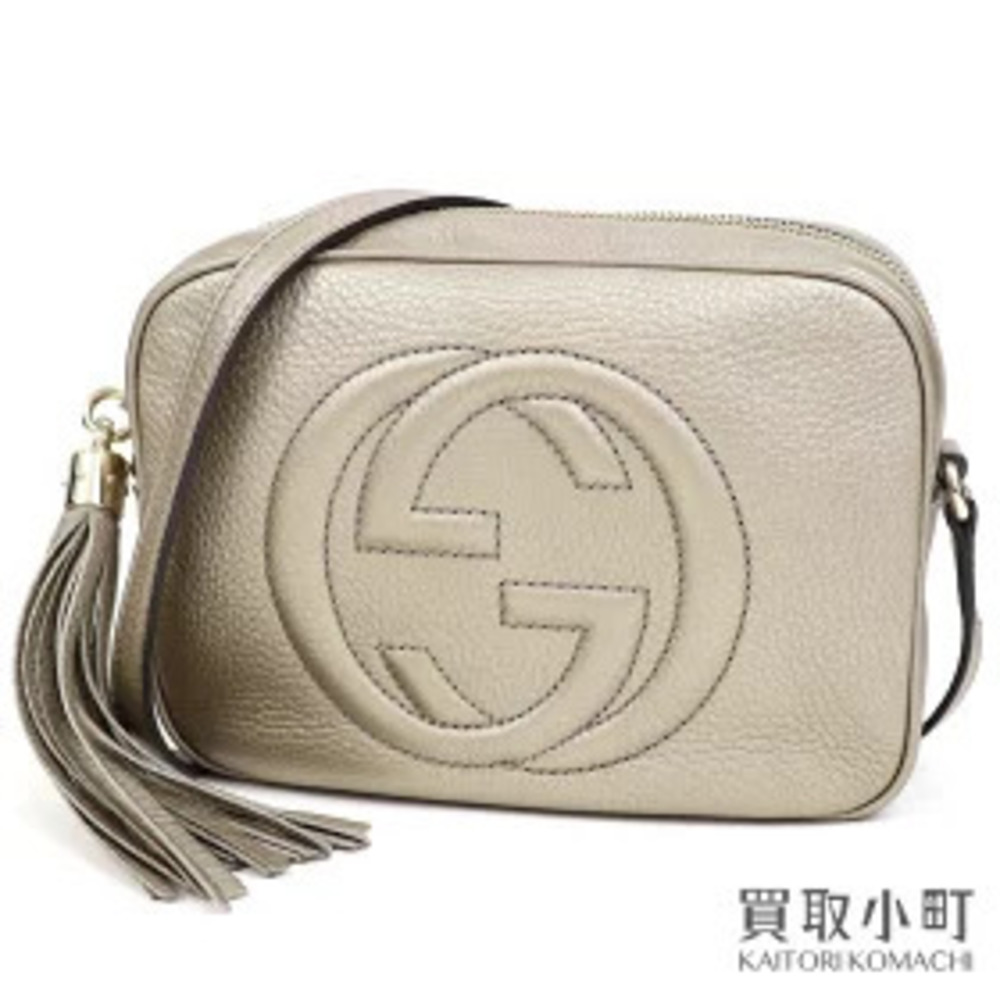 Gucci Soho Leather Disco Bag Gold Tassel Charm Interlocking GG Stitch